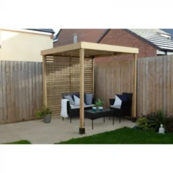 Forest Garden Modular Pergola With 1 Side Panel - Home Delivery