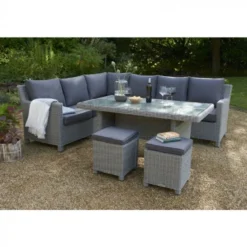 Kettler Casual Dining® Palma Corner Set Whitewash -Verdant Living 400563 palma casual dining corner set insitu