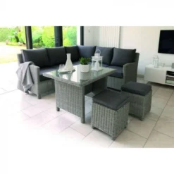 Kettler Palma Mini Casual Dining Set With Glass Table Whitewash -Verdant Living 400564 palma mini corner set insitu