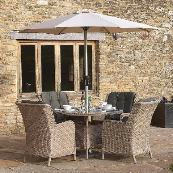 Bramblecrest Blenheim 4 Seat Set W 120cm Table & Parasol 4 Bramblecrest Blenheim 4 Seat Set W 120cm Table & Parasol - Image 4
