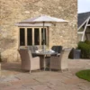 Bramblecrest Blenheim 4 Seat Set W 120cm Table & Parasol