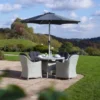 Bramblecrest Chatsworth 4 Seat Set W 120cm Table & Parasol