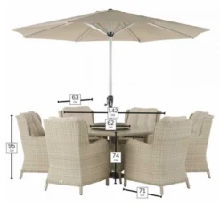 Bramblecrest Chedworth 6 Seat Set W 140Cm Round Table W Lazy Susan & Parasol 12 Bramblecrest Chedworth 6 Seat Set W 140Cm Round Table W Lazy Susan & Parasol -Verdant Living chedworth 6 seater dimensions