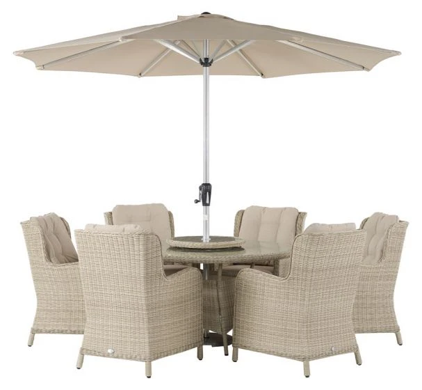Bramblecrest Chedworth 6 Seat Set W 140Cm Round Table W Lazy Susan & Parasol 5 Bramblecrest Chedworth 6 Seat Set W 140Cm Round Table W Lazy Susan & Parasol - Image 5