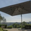 Bramblecrest Chichester 3x3m Square Side Post Parasol Grey With 100kg Granite Base
