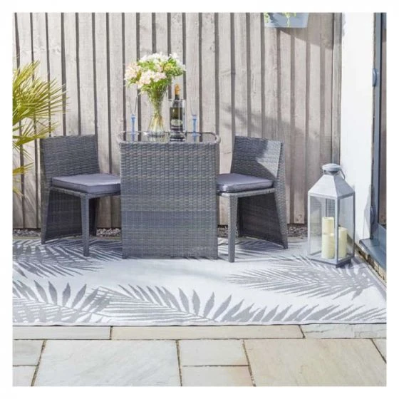 Alfresco Rug - Tropicana Cool Grey/Palm Green 150 X 210cm - Smart Garden 2 Alfresco Rug - Tropicana Cool Grey/Palm Green 150 X 210cm - Smart Garden - Image 2