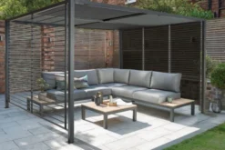 Kettler Deluxe Panasol® 3x3.5m Aluminium Grey W LED Solar Lights