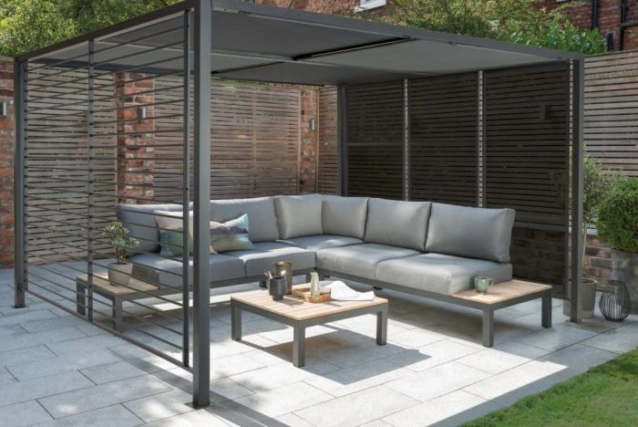 Kettler Deluxe Panasol® 3x3.5m Aluminium Grey W LED Solar Lights 1 Kettler Deluxe Panasol® 3x3.5m Aluminium Grey W LED Solar Lights