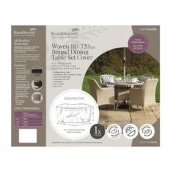Bramblecrest Bramblecrest Cover 100 & 120cm Round Dining Set - Khaki ((Resin)