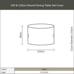 Bramblecrest Bramblecrest Cover 100 & 120cm Round Dining Set - Khaki ((Resin) -Verdant Living fc0120rx image5