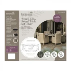Bramblecrest Bramblecrest Cover 150cm Round Dining Set - Khaki (Resin)