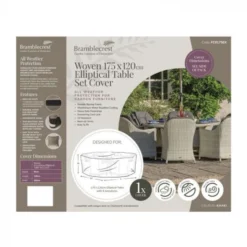 Bramblecrest Bramblecrest Cover 175x120cm Elliptical Table Set - Khaki