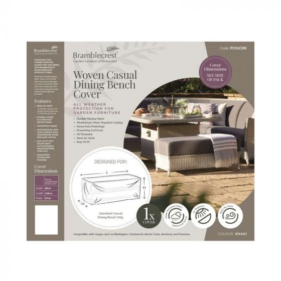 Bramblecrest Rattan Bench Cover - Chedworth/Monterey 1 Bramblecrest Rattan Bench Cover - Chedworth/Monterey