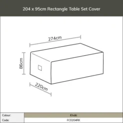 Bramblecrest Bramblecrest Cover 204x95cm Rectangle Table Set - Khaki 7 Bramblecrest Bramblecrest Cover 204x95cm Rectangle Table Set - Khaki -Verdant Living fc0204rk image5