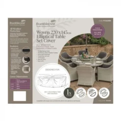 Bramblecrest 220 X 145cm Elliptical Table Set Cover Khaki