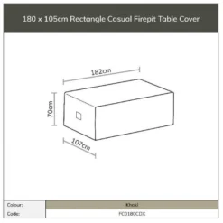 Bramblecrest Rattan Rectangle Casual Firepit Table Cover - Chedworth/Monterey 6 Bramblecrest Rattan Rectangle Casual Firepit Table Cover - Chedworth/Monterey -Verdant Living firepit table cover size