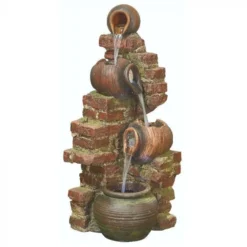 Kelkay Flowing Jugs Water Feature Including LEDs 5 Kelkay Flowing Jugs Water Feature Including LEDs -Verdant Living flowing jugs