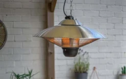 La Hacienda Hanging Halogen Heater - Silver