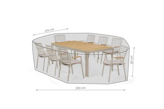 Lifestyle Gardens Cover 8 Seater 300x170x90cm Grey 4 Lifestyle Gardens Cover 8 Seater 300x170x90cm Grey - Image 4