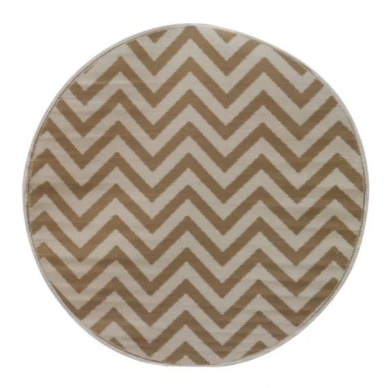 Alfresco Round Mat Zigzag 180cm - Mocha 2 Alfresco Round Mat Zigzag 180cm - Mocha - Image 2