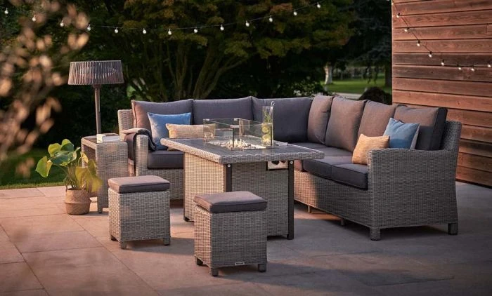 Kettler Palma Corner Set With Firepit Table - Whitewash 4 Kettler Palma Corner Set With Firepit Table - Whitewash - Image 4