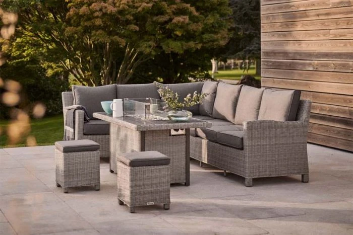 Kettler Palma Corner Set With Firepit Table - Whitewash 2 Kettler Palma Corner Set With Firepit Table - Whitewash - Image 2