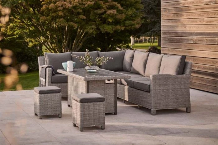 Kettler Palma Corner Set With Firepit Table - Whitewash 3 Kettler Palma Corner Set With Firepit Table - Whitewash - Image 3