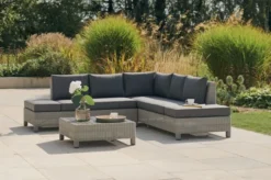 Kettler Palma Low Lounge Corner Set W Coffee Table Whitewash