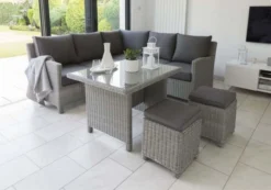 Kettler Palma Mini Casual Dining Set With Glass Table Whitewash