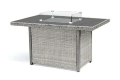Kettler Palma Mini Corner Seating With Firepit Table (Whitewash With Grey Taupe Cushions) -Verdant Living palma mini fire pit