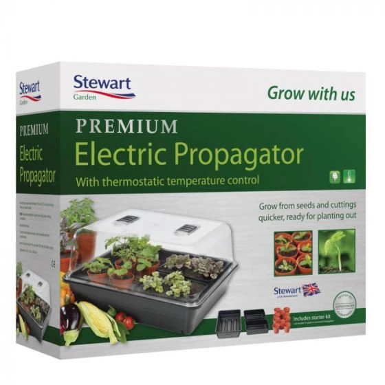 Stewart Garden 52cm Thermostatic Control Electric Propagator - Black 1 Stewart Garden 52cm Thermostatic Control Electric Propagator - Black