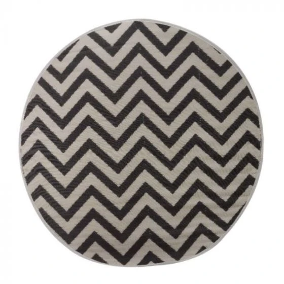 Alfresco Round Mat Zigzag 180cm - Onxy 2 Alfresco Round Mat Zigzag 180cm - Onxy - Image 2
