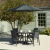 Bramblecrest Seville 4 Seat Set W 110cm Dining Table & Parasol
