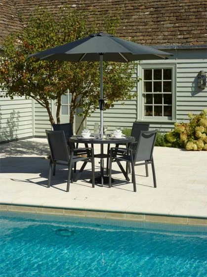 Bramblecrest Seville 4 Seat Set W 110cm Dining Table & Parasol 2 Bramblecrest Seville 4 Seat Set W 110cm Dining Table & Parasol - Image 2