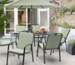 Kettler Siena 6 Seat Rectangular Set Sage Green