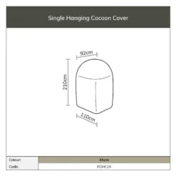 Bramblecrest Cover Single Hanging Cocoon Khaki -Verdant Living single cocoon cover size