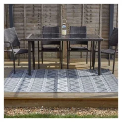 Alfresco Rug - Aztech Mocha/Slate 150 X 210cm - Smart Garden