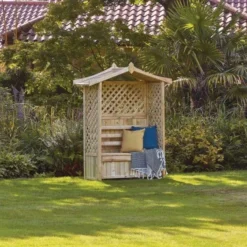 Woodshaw Tansley Seated Arbour -Verdant Living tansley seated arbour 1