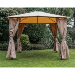 Eden Gazebo With Curtains 2.5m X 2.5m - Taupe