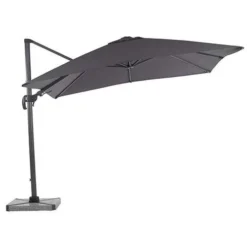 Bramblecrest Truro 3mx3m Square Side Post Parasol Grey With LED 6 Bramblecrest Truro 3mx3m Square Side Post Parasol Grey With LED -Verdant Living truro 3x3m grey