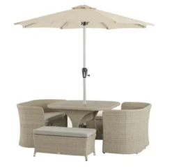 Bramblecrest Tetbury 8 Seat Balcony Set W Parasol - Nutmeg -Verdant Living x20qs4kn1nw 1 1 web