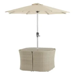 Bramblecrest Tetbury 8 Seat Balcony Set W Parasol - Nutmeg -Verdant Living x20qs4kn1nw 2 1 web