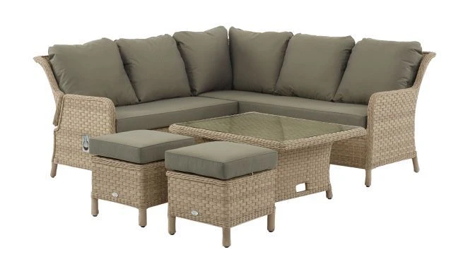 Bramblecrest Blenheim Mini Modular Sofa Set W Adj Table & 2 Stools 2 Bramblecrest Blenheim Mini Modular Sofa Set W Adj Table & 2 Stools - Image 2