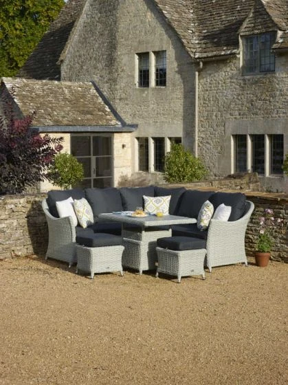 Bramblecrest Chatsworth Mini Modular Sofa Set W Adj Table & 2 Stools 2 Bramblecrest Chatsworth Mini Modular Sofa Set W Adj Table & 2 Stools - Image 2