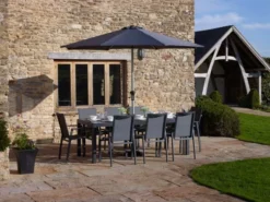 Bramblecrest Seville 8 Seat Set W 204x95cm Dining Table & Parasol