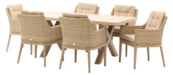 Monterey 6 Seater Set W 180x100cm Ceramic Top Table - Sandstone -Verdant Living x23wsmo180rt2 2 1
