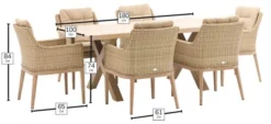 Monterey 6 Seater Set W 180x100cm Ceramic Top Table - Sandstone -Verdant Living x23wsmo180rt2 dimensions web