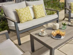 Bramblecrest Zurich 2 Seat Sofa Set W Coffee Table & 2 Sofa Chairs -Verdant Living zurich sofa set 3