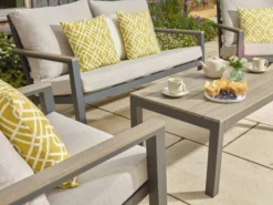 Bramblecrest Zurich 2 Seat Sofa Set W Coffee Table & 2 Sofa Chairs -Verdant Living zurich sofa set 4